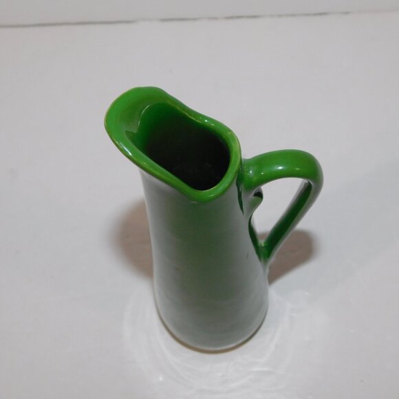 VTG Shawnee pottery small 8" Green oil Vinegar bud vase / Pitcher 888 USA - Picture 6 of 9